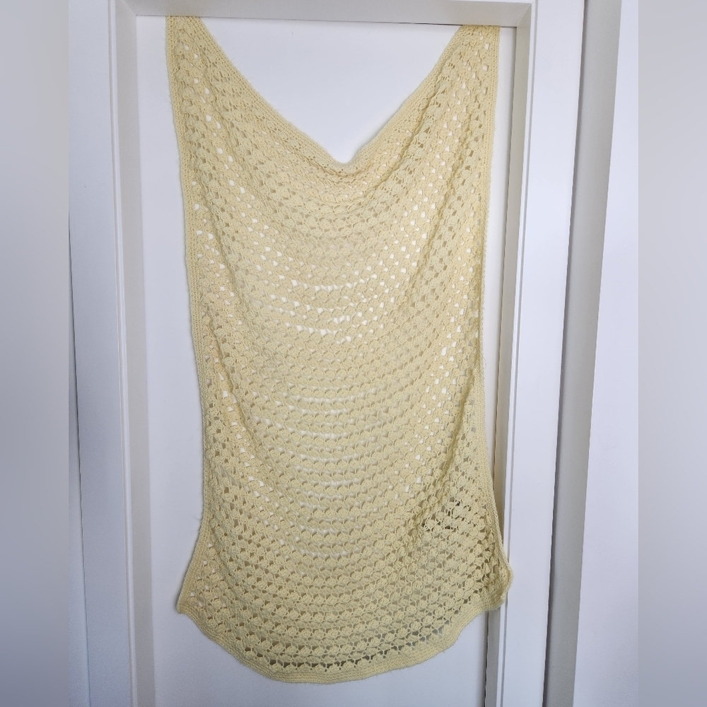 Yellow Crochet Throw Blanket
